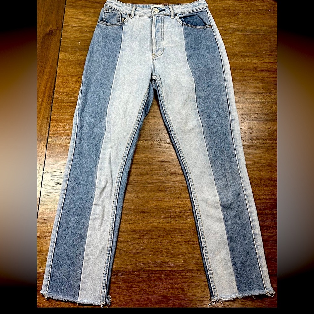 Pacsun Jeans Women's Size 26 High Rise Straight Denim 2 Tone Mom Jeans
